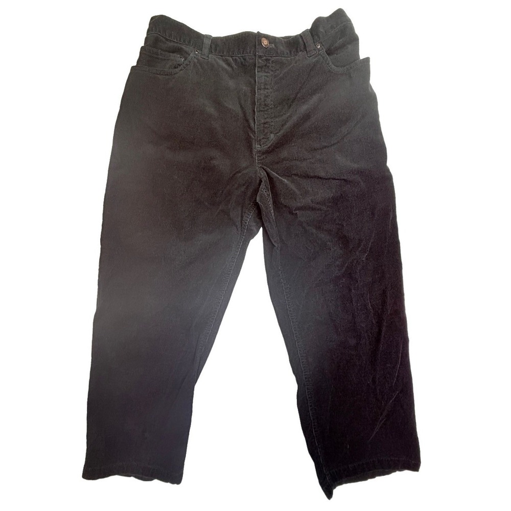 Lauren Jeans Co Ralph Lauren Women's Size 16 Black Corduroy Straight Pants